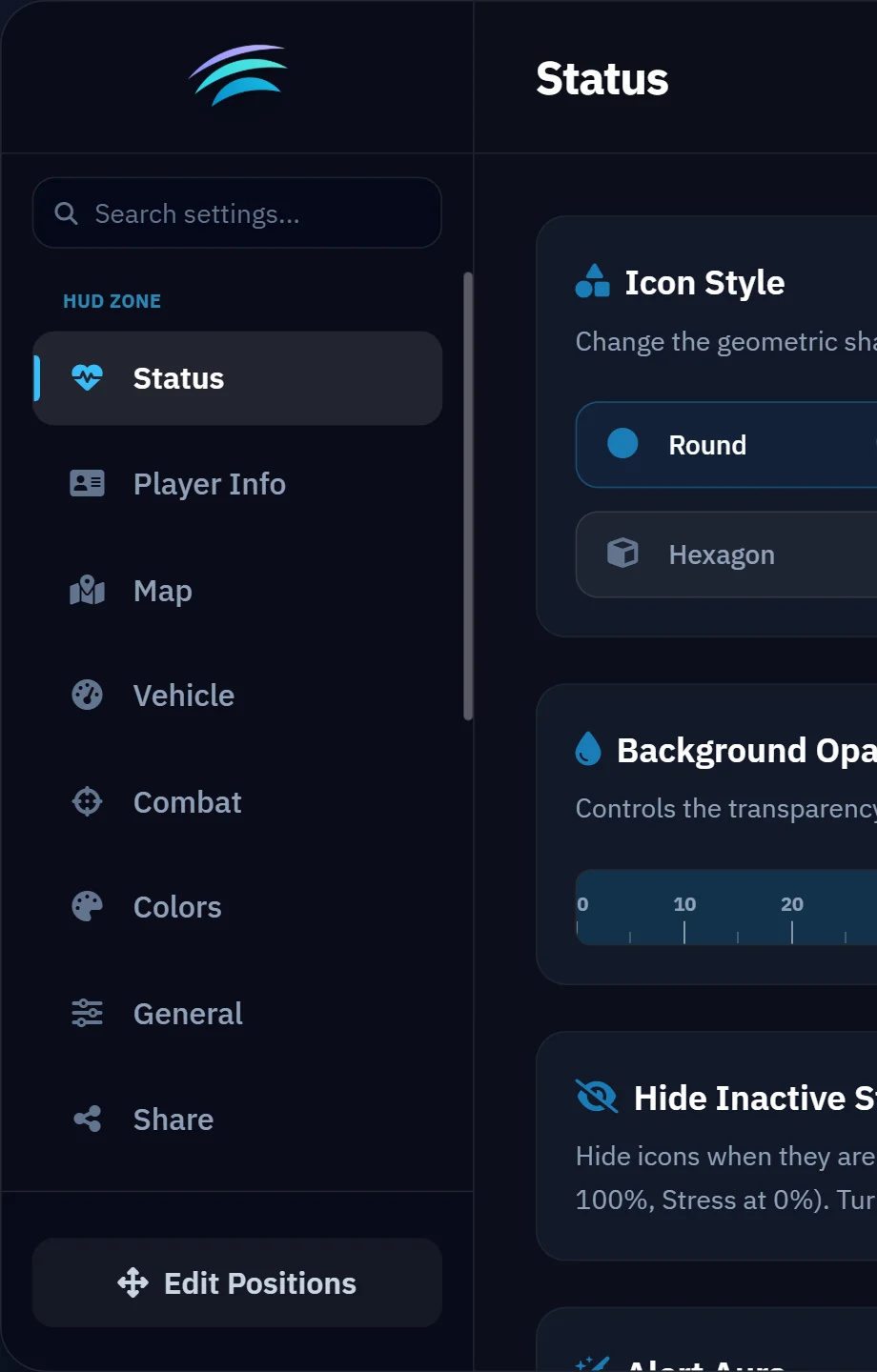 The /hud menu in a server that chose blue
